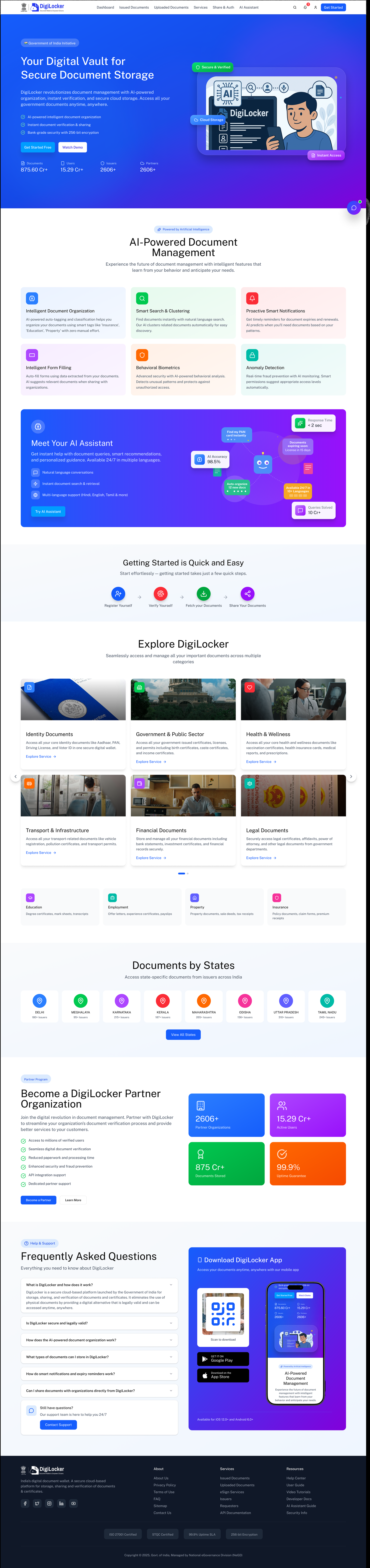 DigiLocker screen design